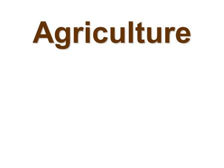 Agriculture.
