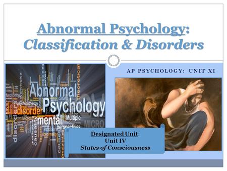 Abnormal Psychology: Classification & Disorders