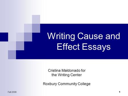Writing Cause and Effect Essays