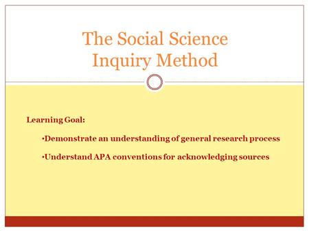 The Social Science Inquiry Method