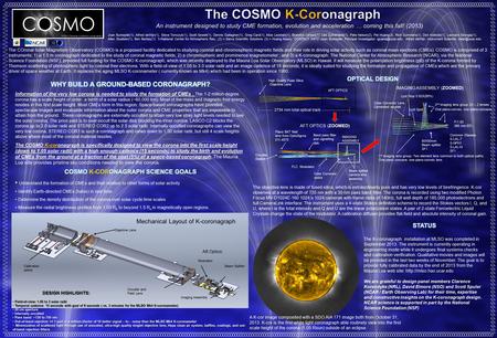 The COronal Solar Magnetism Observatory (COSMO) is a proposed facility dedicated to studying coronal and chromospheric magnetic fields and their role in.