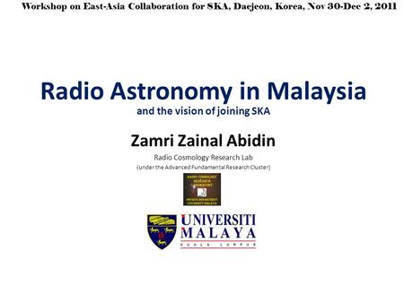 Radio Astronomy in Malaysia