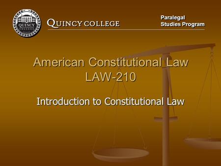 American Constitutional Law LAW-210