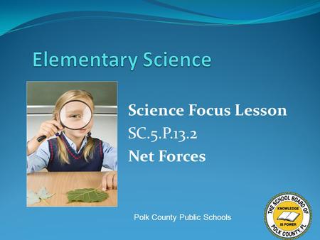 Science Focus Lesson SC.5.P.13.2 Net Forces Polk County Public Schools.