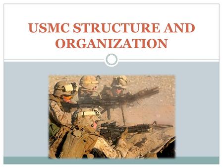 USMC STRUCTURE AND ORGANIZATION