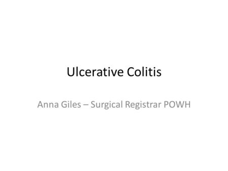 Anna Giles – Surgical Registrar POWH