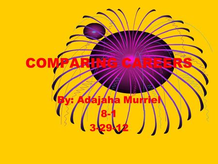 COMPARING CAREERS By: Adajaha Murriel 8-1 3-29-12.