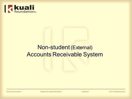 Non-student (External) Accounts Receivable System.