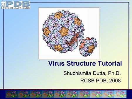 Virus Structure Tutorial Shuchismita Dutta, Ph.D. RCSB PDB, 2008.