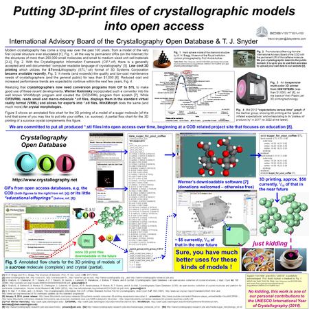 Putting 3D-print files of crystallographic models into open access International Advisory Board of the Crystallography Open Database & T. J. Snyder solid.