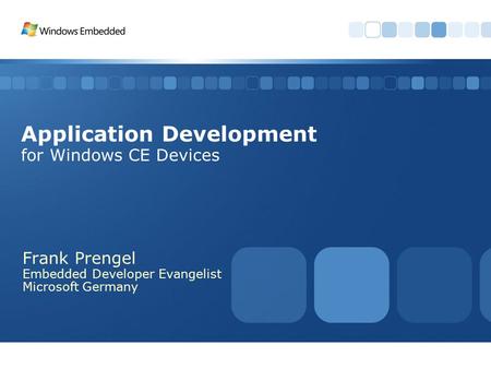 Application Development for Windows CE Devices