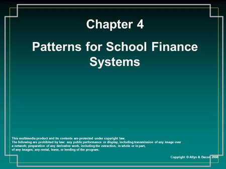 Patterns for School Finance Systems