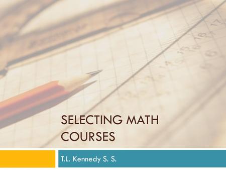 Selecting Math Courses