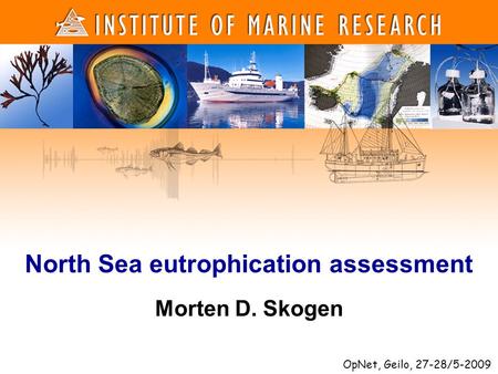 1 1 Morten D. Skogen North Sea eutrophication assessment OpNet, Geilo, 27-28/5-2009.