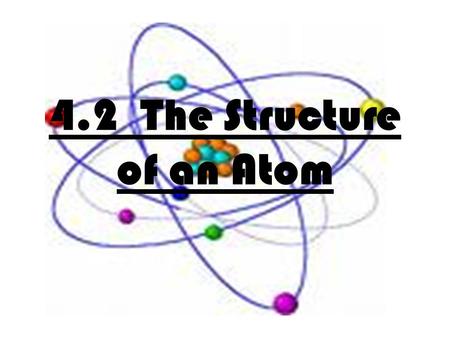 4.2 The Structure of an Atom. Atom is the smallest particle of an element. Atoms cannot be divided into anything smaller.