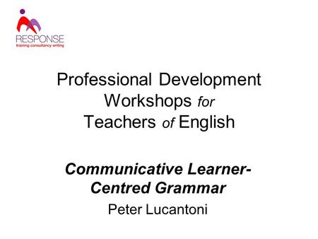 Professional Development Workshops for Teachers of English