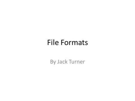 File Formats By Jack Turner. Raster (Bitmap) Raster or bitmap is a dot matrix data structure, containing columns of dots and rows, of a graphics image.
