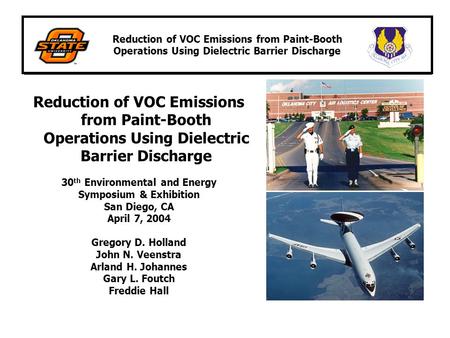 Reduction of VOC Emissions from Paint-Booth Operations Using Dielectric Barrier Discharge Reduction of VOC Emissions from Paint-Booth Operations Using.
