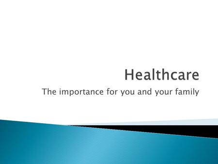 The importance for you and your family.  Some 47 million U.S. residents have no health insurance, and the numbers keep growing.  Of the 47 million Americans.
