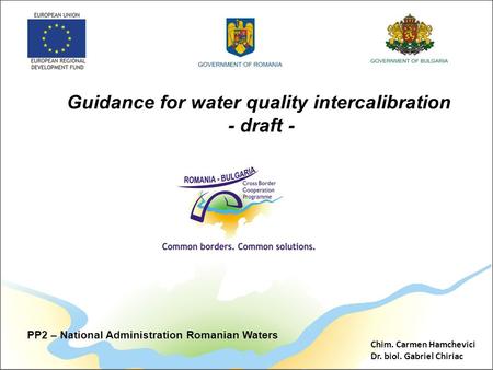 Guidance for water quality intercalibration