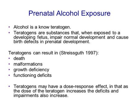 Prenatal Alcohol Exposure