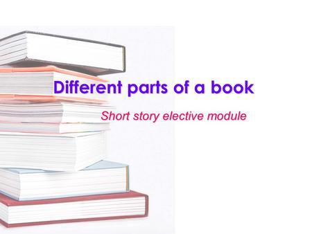 Different parts of a book