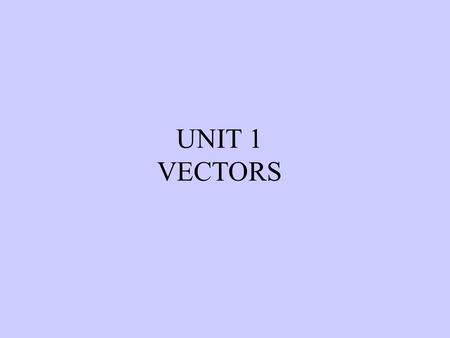UNIT 1 VECTORS. SECTION 1.1 VECTOR CONCEPTS A vector is a mathematical object with both MAGNITUDE (size) and DIRECTION.