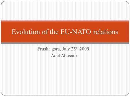Evolution of the EU-NATO relations