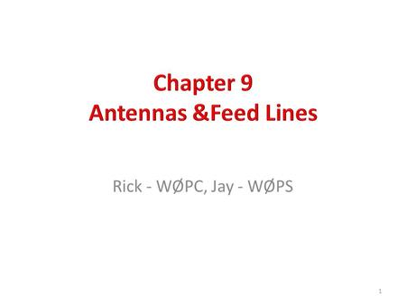 Chapter 9 Antennas &Feed Lines