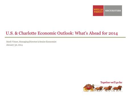U.S. & Charlotte Economic Outlook: What’s Ahead for 2014 Mark Vitner, Managing Director & Senior Economist January 30, 2014.