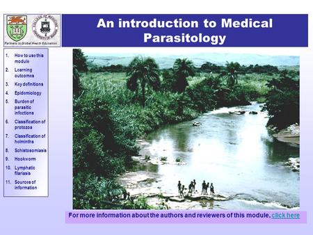 An introduction to Medical Parasitology
