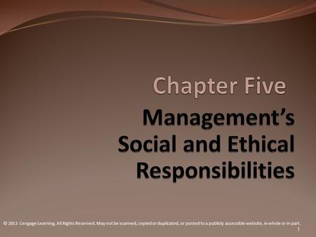 Management’s Social and Ethical Responsibilities