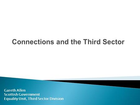 Connections and the Third Sector