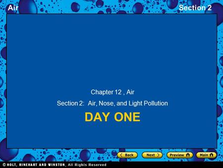 Section 2: Air, Nose, and Light Pollution