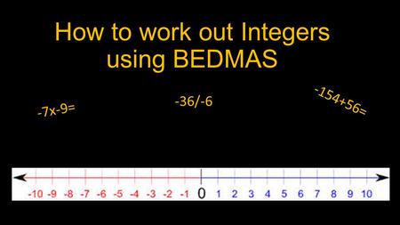 How to work out Integers using BEDMAS