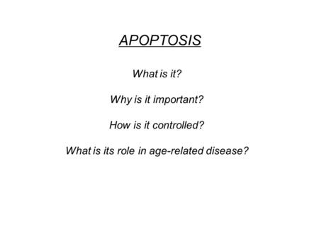 What is its role in age-related disease?