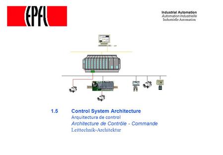 Industrial Automation Automation Industrielle Industrielle Automation 1.5Control System Architecture Arquitectura de control Architecture de Contrôle -
