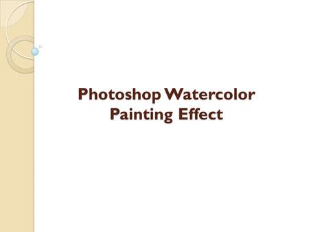 Photoshop Watercolor Painting Effect. Here’s the image we will be using for this trick.