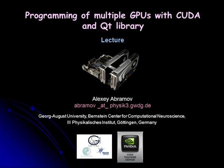 Programming of multiple GPUs with CUDA and Qt library