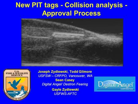 New PIT tags - Collision analysis - Approval Process Joseph Zydlewski, Todd Gilmore USFSW – CRFPO, Vancouver, WA Sean Casey Digital Angel/ Destron Fearing.