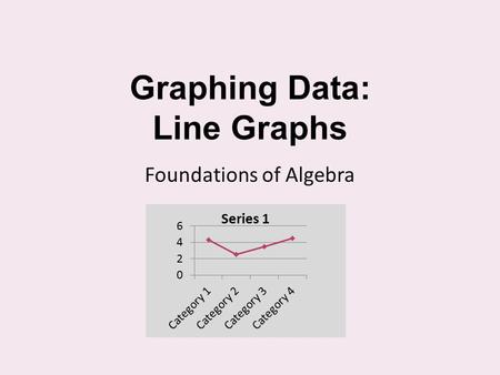 Graphing Data: Line Graphs Foundations of Algebra.