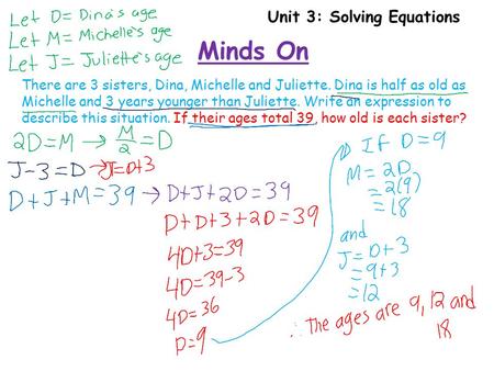Unit 3: Solving Equations