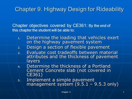 Chapter 9. Highway Design for Rideability