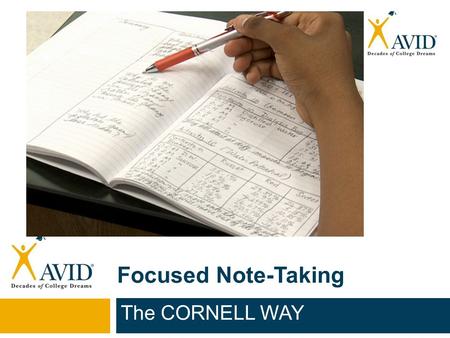 Focused Note-Taking The CORNELL WAY.
