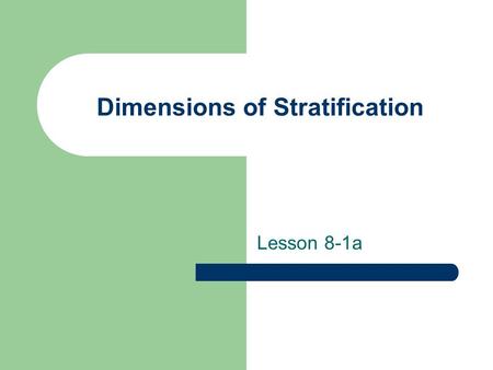 Dimensions of Stratification Lesson 8-1a. Introduction Read using your sociological imagination on p. 241.