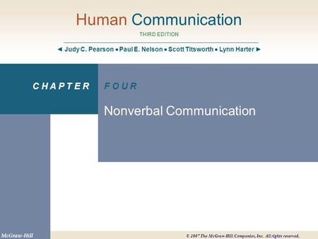 Chapter 4 Objectives Define nonverbal communication