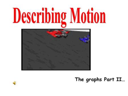 Describing Motion The graphs Part II….