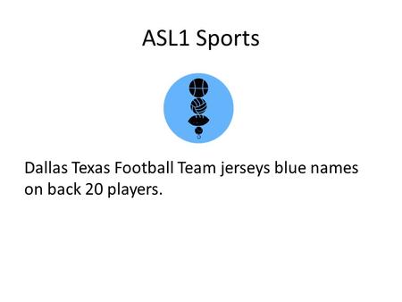 ASL1 Sports Dallas Texas Football Team jerseys blue names on back 20 players.