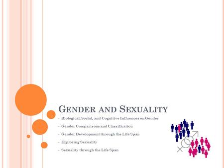 Gender and Sexuality Biological, Social, and Cognitive Influences on Gender Gender Comparisons and Classification Gender Development through the Life Span.
