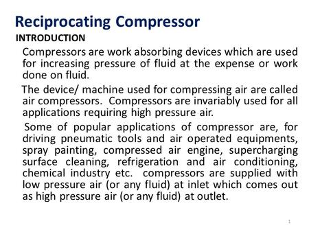 Reciprocating Compressor